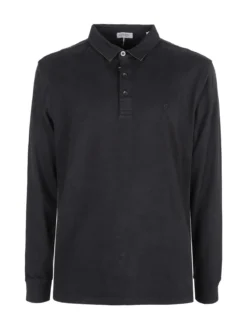 Coveri Moving Polo da uomo in cotone a maniche lunghe - nero
