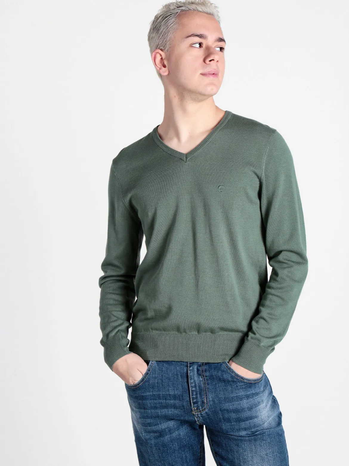 Coveri Moving Pullover da uomo in cotone scollo V