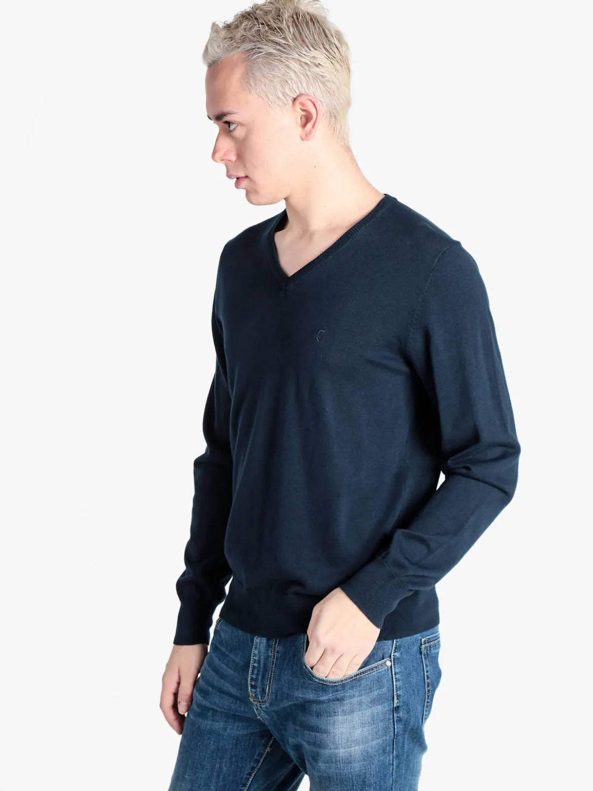 Coveri Moving Pullover da uomo in cotone scollo V