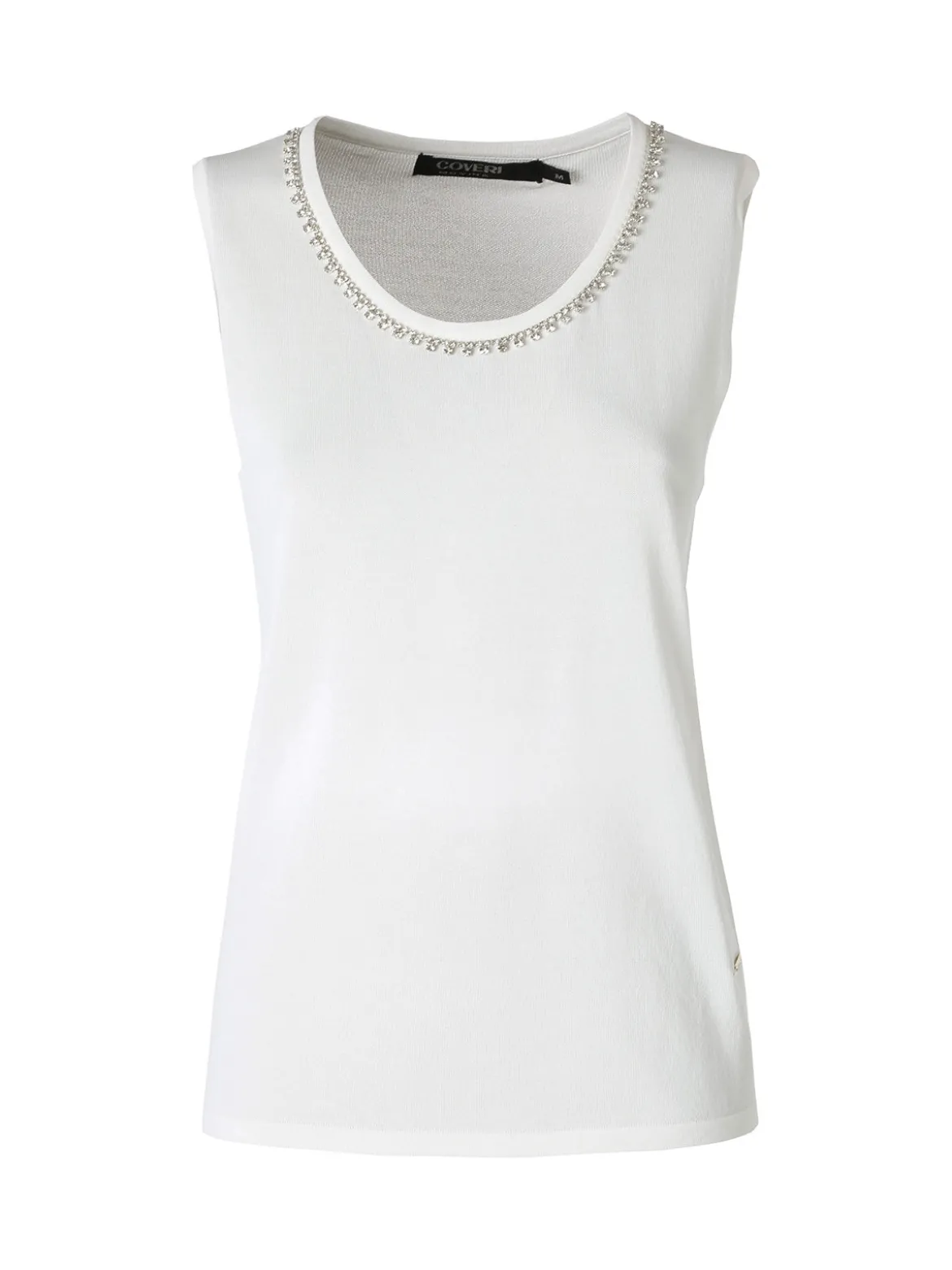 Coveri Moving Top donna in maglia con applicazioni di strass - bianco