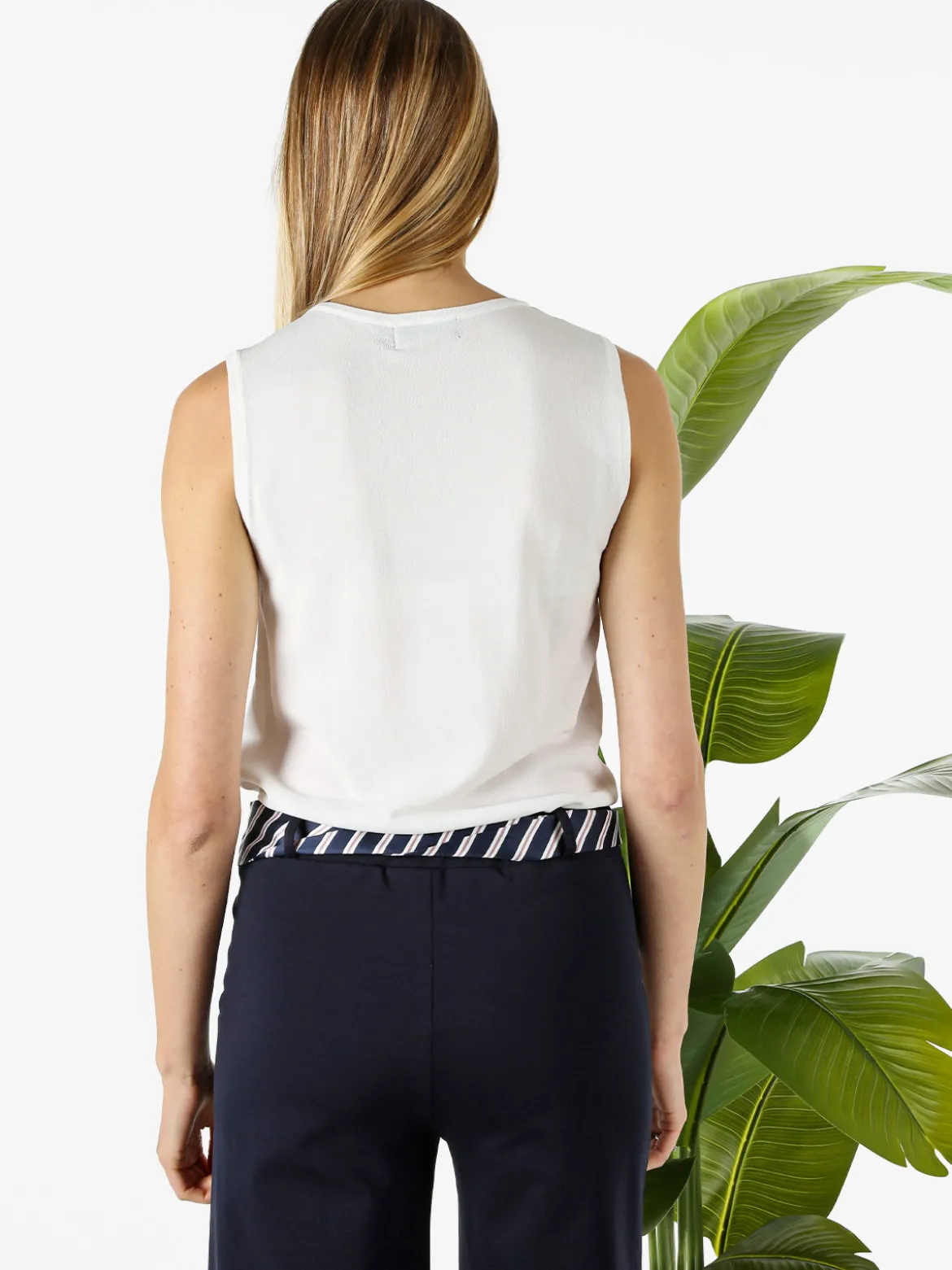 Coveri Moving Top donna in maglia con applicazioni di strass - bianco