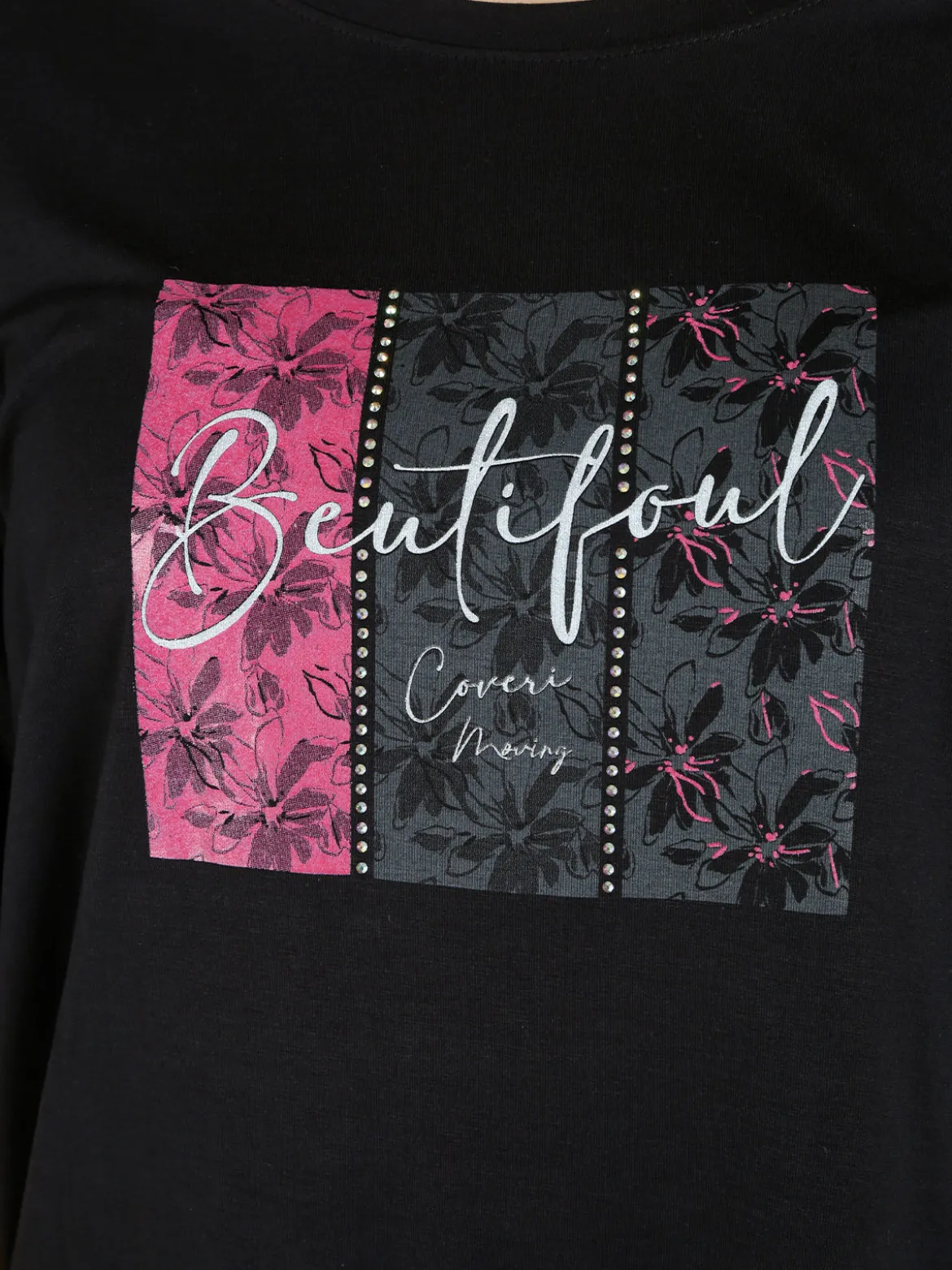 Coveri Moving T-shirt da donna con stampa e strass