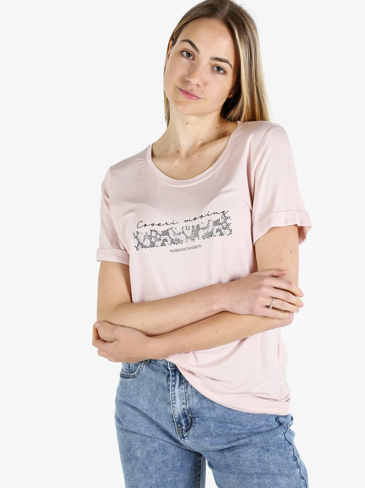 Coveri Moving T-shirt da donna con strass
