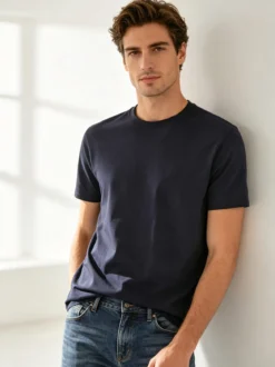 Coveri Moving T-shirt da uomo girocollo in cotone - blu scuro