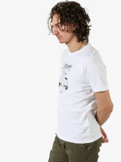Coveri Moving T-shirt da uomo in cotone con stampa - bianco