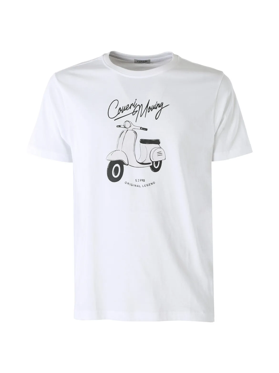 Coveri Moving T-shirt da uomo in cotone con stampa - bianco