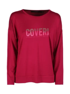 Coveri Moving T-shirt donna a maniche lunghe con strass - fucsia