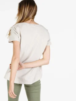 Coveri Moving T-shirt donna girocollo in cotone - beige