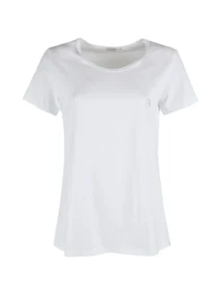 Coveri Moving T-shirt donna girocollo in cotone - bianco