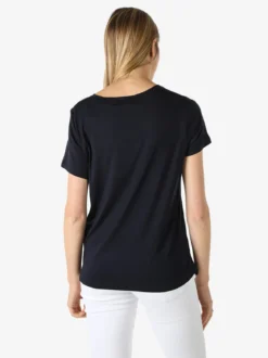 Coveri Moving T-shirt donna in viscosa con strass - blu scuro
