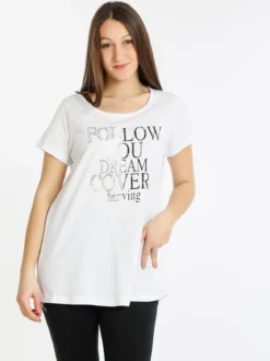 Coveri Moving T-shirt manica corta donna in cotone con scritta