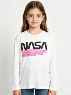 Cuba10 T-shirt da ragazza a maniche lunghe con scritta