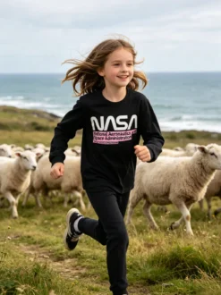 Cuba10 T-shirt da ragazza a maniche lunghe con scritta
