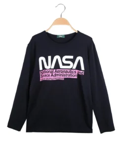 Cuba10 T-shirt da ragazza a maniche lunghe con scritta