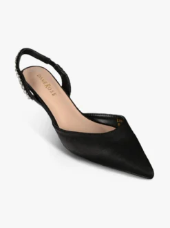 Dame Rose slingback da donna in raso con cinturino gioiello