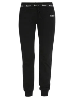 Dance Pantaloni donna sportivi con coulisse e polsini - nero