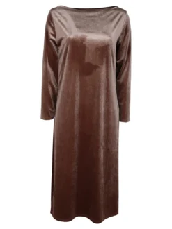 Daystar Abito lungo da donna in velluto con cintura