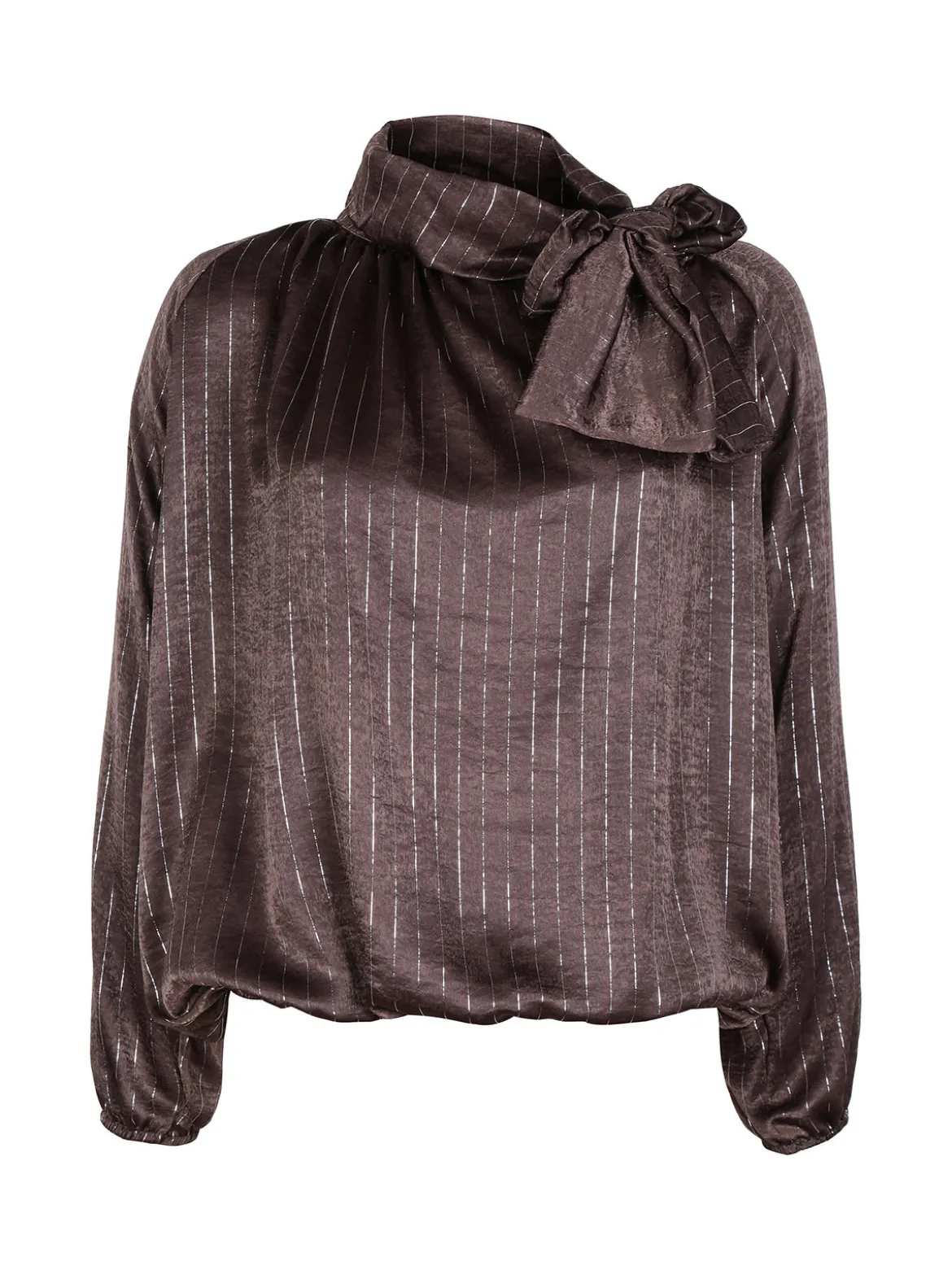 Daystar Camicetta donna a maniche lunghe con righe argento