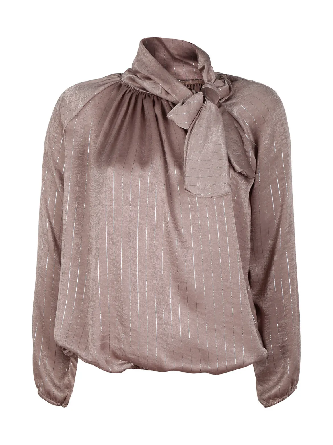 Daystar Camicetta donna a maniche lunghe con righe argento