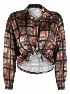 Daystar Camicia donna a fantasia con nodo