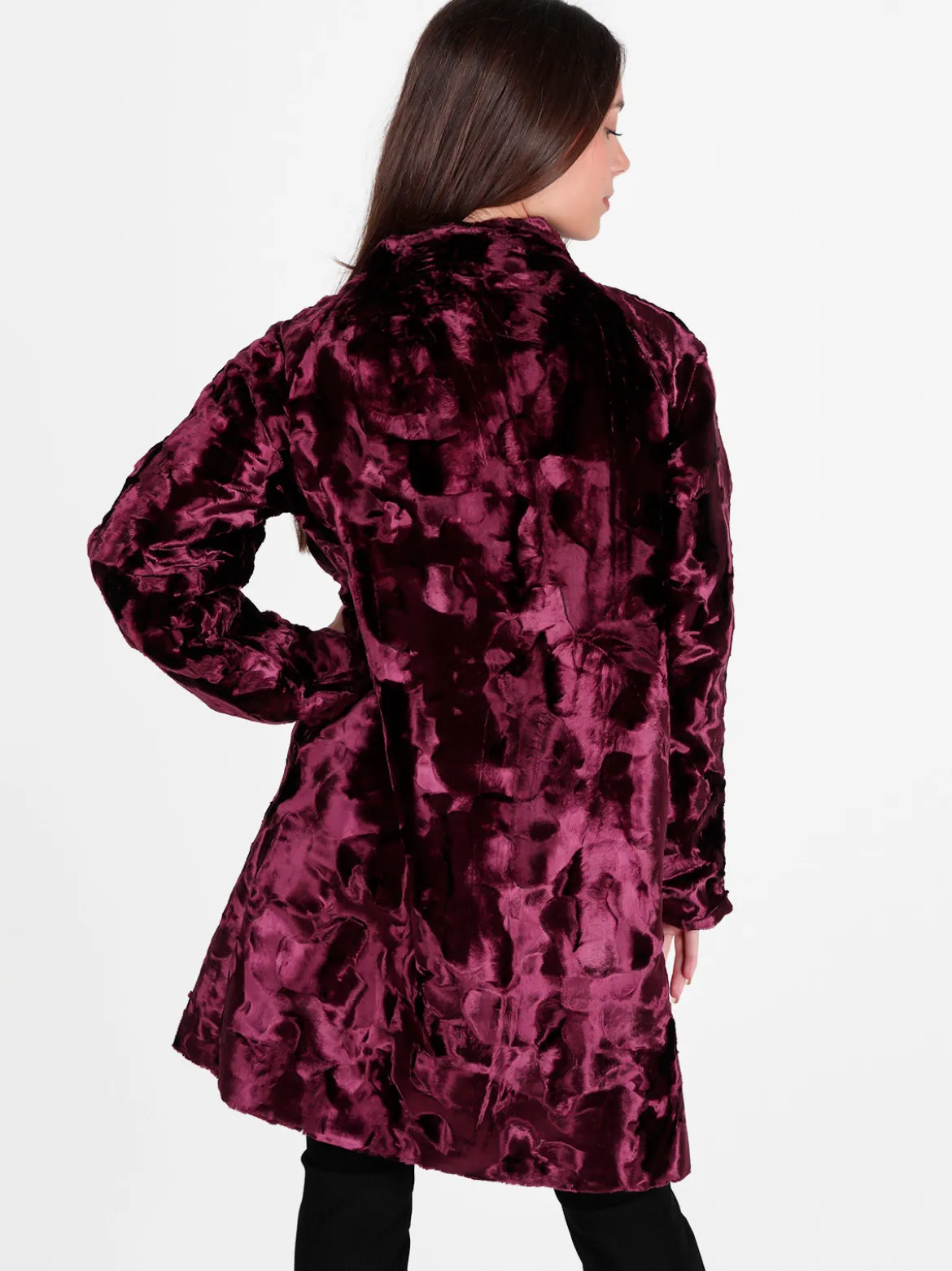 Daystar Cappotto lungo da donna in pelliccia sintetica