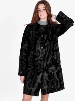 Daystar Cappotto lungo da donna in pelliccia sintetica