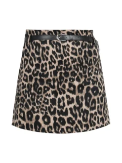 Daystar Gonna corta da donna animalier con cintura