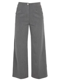 Daystar Pantaloni donna a gamba larga con bottoni decorativi