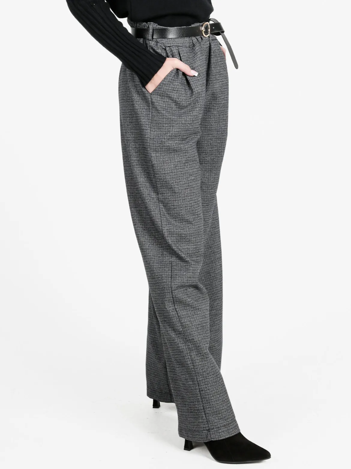 Daystar Pantaloni donna quadrettati a gamba larga