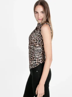 Daystar Top donna accollato in fantasia animalier
