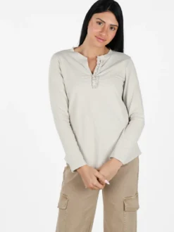 Daystar T-shirt donna a maniche lughe con scollo V