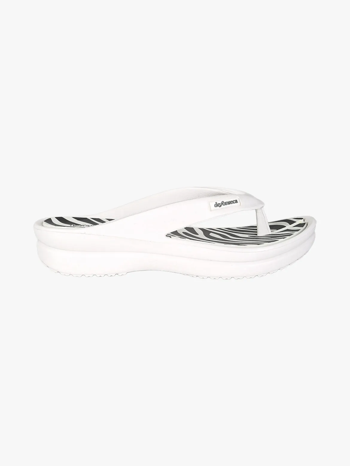 De Fonseca Infradito donna da mare in gomma con tacco e plateau - bianco