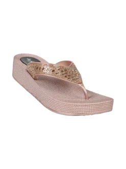 De Fonseca Infradito in gomma da donna con strass e zeppa