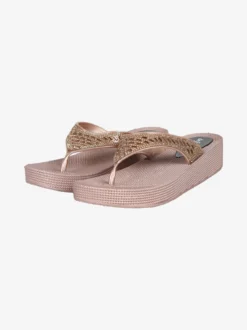 De Fonseca Infradito in gomma da donna con strass e zeppa