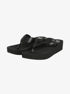 De Fonseca Infradito in gomma da donna con strass e zeppa