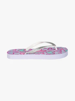 De Fonseca Infradito mare da bambina in gomma con glitter e cuori - lilla