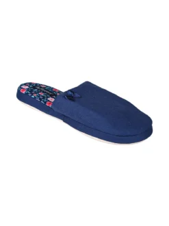 De Fonseca Pantofole donna in tessuto con stampa floreale - blu scuro