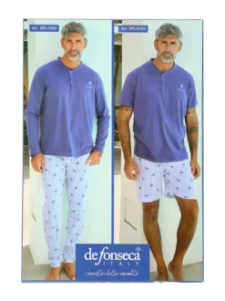 De Fonseca Pigiama corto da uomo con bermuda a righe - avion