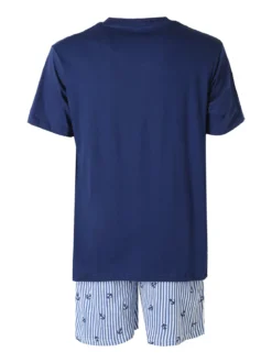 De Fonseca Pigiama corto da uomo con bermuda a righe - blu scuro