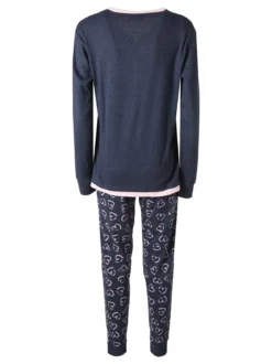 De Fonseca Pigiama donna scollo a V in cotone - blu scuro