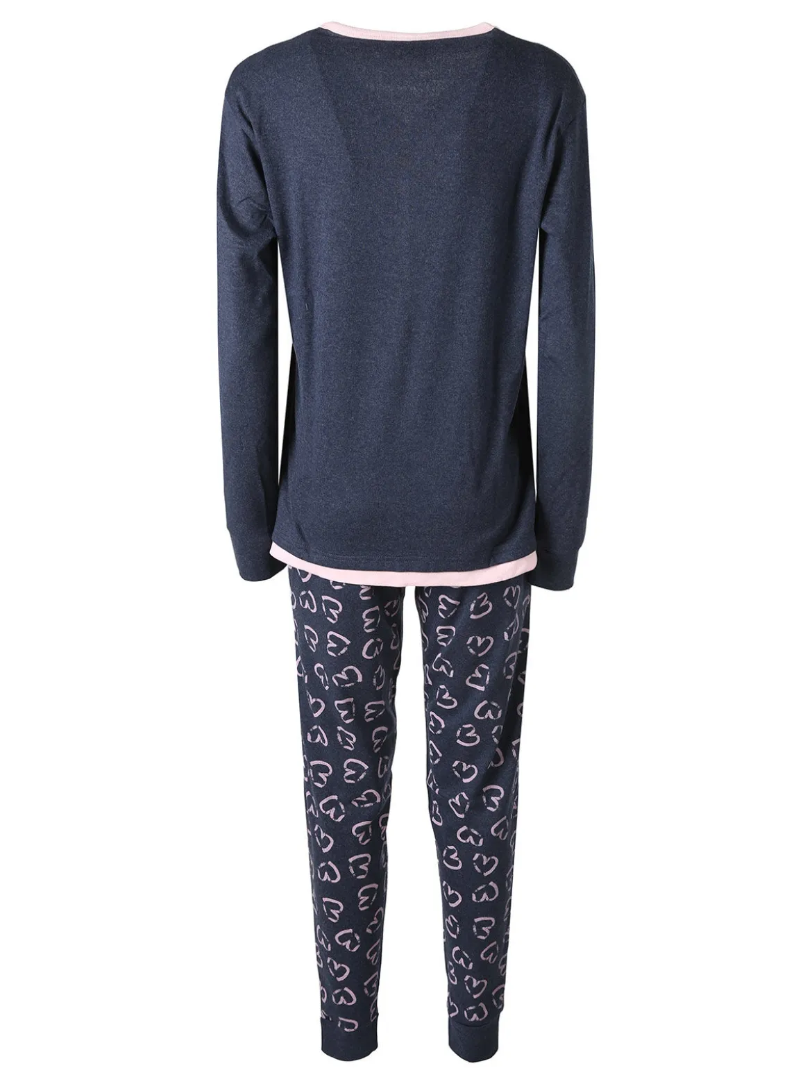 De Fonseca Pigiama donna scollo a V in cotone - blu scuro