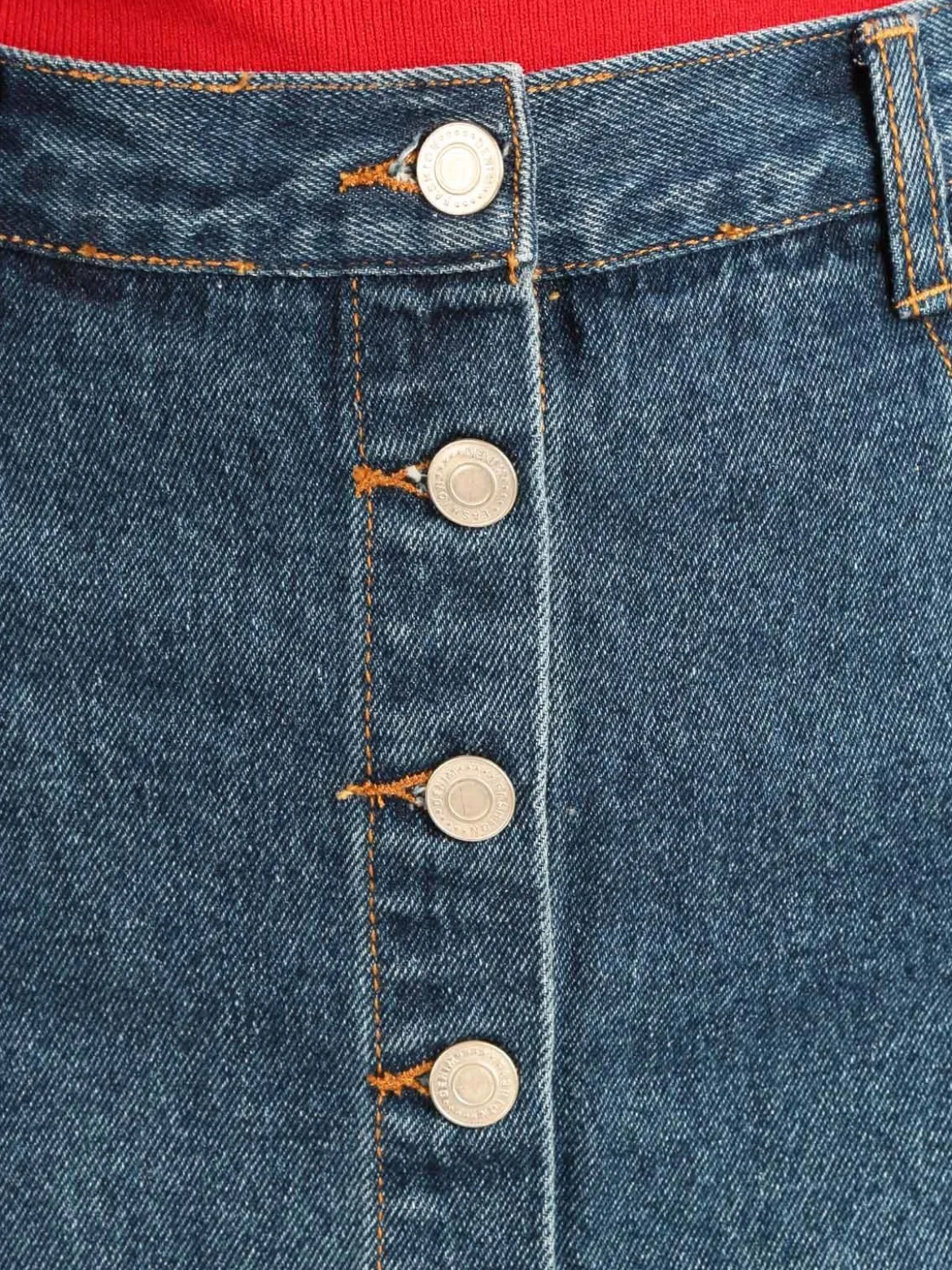 Denim Gonna corta con bottoni
