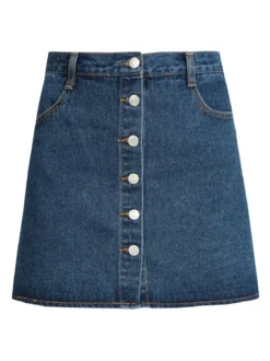 Denim Gonna corta con bottoni