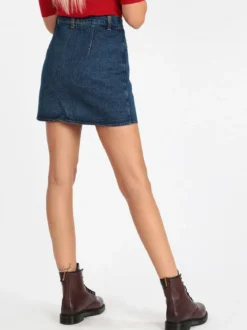 Denim Gonna corta con bottoni
