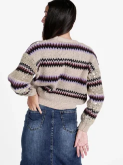De Royale Cardigan donna crop con paillettes