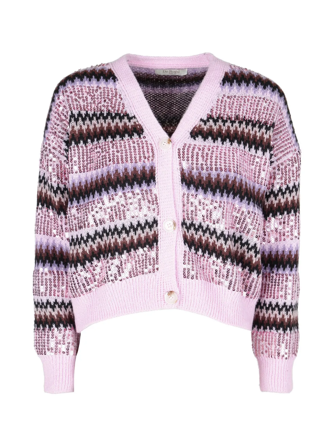 De Royale Cardigan donna crop con paillettes