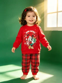Disney Baby Minnie pigiama natalizio da neonata in cotone - rosso