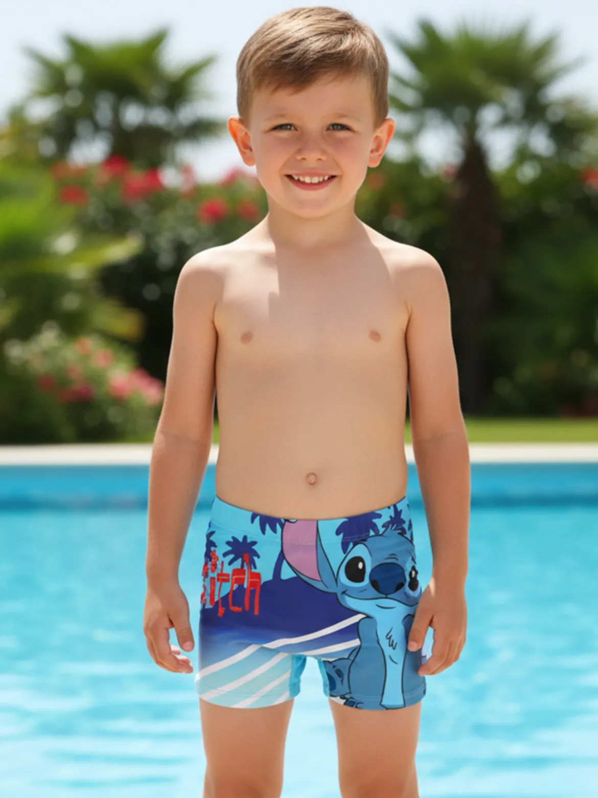 Disney Lilo & Stitch Boxer da mare da bambino con stampa - azzurro