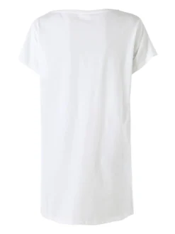 Disney Lilo & Stitch Maxi t-shirt da donna in cotone a maniche corte con stampa disegno - bianco