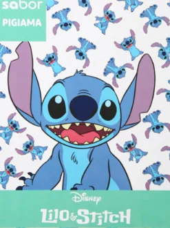 Disney Lilo & Stitch Pigiama lungo da bambina in cotone interlock - grigio chiaro
